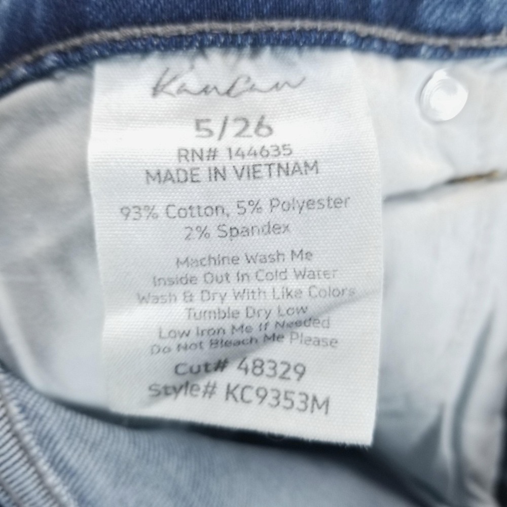 KanCan Jeans Womens 26 Blue Sharkbite Hem Flare Mid Rise Stretch - Picture 4 of 9